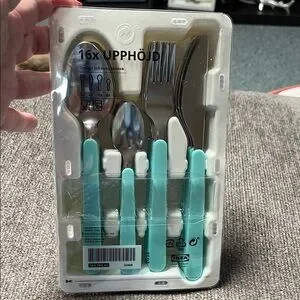 IKEA UPPHÖJD Cutlery Set with Turquoise Handles